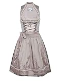 MarJo Trachten Damen Trachten-Mode Midi Dirndl Dalma in Silber traditionell, Größe:32, Farbe:Silber