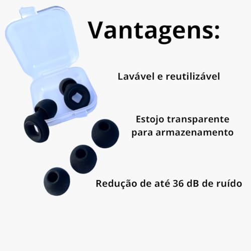 Protetor Auricular e Tampão de Silicone para Ouvido: Ideal para Dormir, Natação e Abafador Auditivo