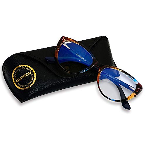 Image of ANDWOOD Blue Light Blocking Glasses Women Bluelight Blocker Computer Cateye Clear Cat Eye Eyeglasses Frame AR003