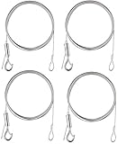 TAIANJI 4 Stück 2m Einstellbar Edelstahl Draht Seil mit Ösen und Klemme, 1,5mm Edelstahlseil Drahtseil Bild Hängen Draht Drahtseil Befestigung für zu Hause, Garten Hängen(Gewichtskapazität 30KG)