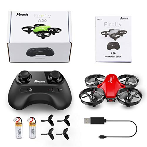 Mini Drone, Potensic Upgraded A20 RC Nano Quadcopter 2.4G 6 Axis, Altitude Hold, Headless Mode Safe and Stable Flight, Extra Batteries and Remote Control Aircraft Mini Drone for Beginners 
