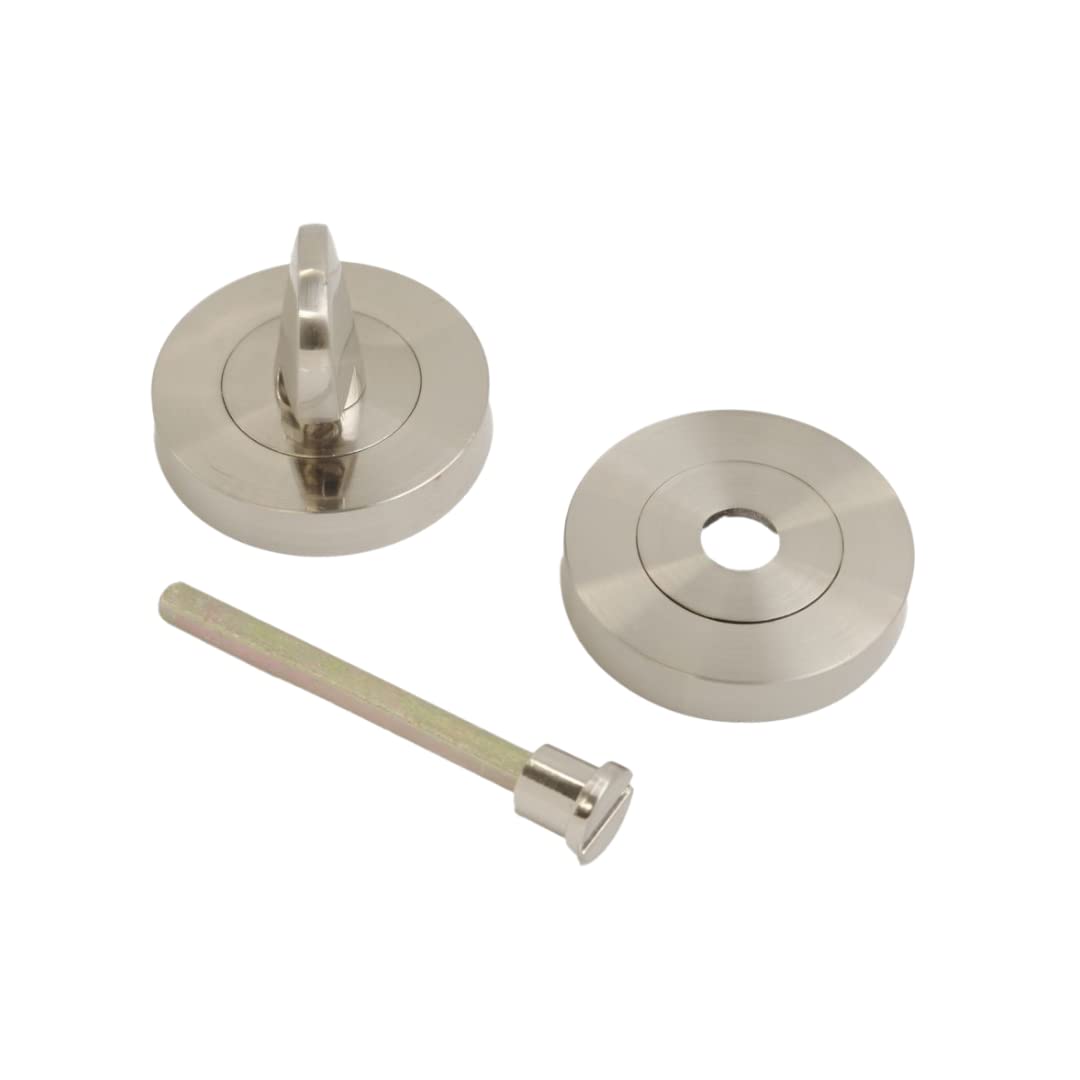 Vibe Bathroom Turn Keyhole Escutcheon On Satin Nickel Plated Keyhole Cover On Satin Nickel Plated For Bathroom Turn Internal Doors For Security And Protection From Key Damage