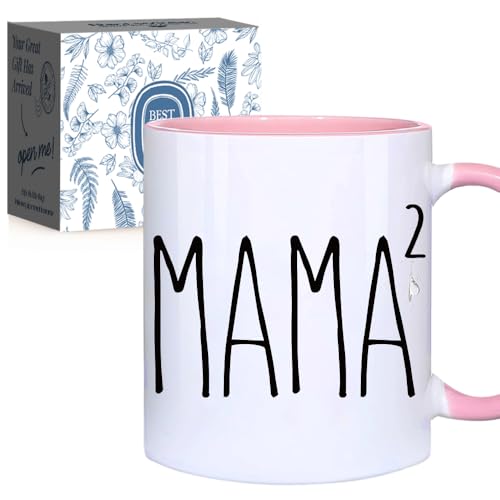 Kaimaloke New Mom Pregnancy Announcement Mug Gifts for Mom, Mama of Two Kids, Postpartum, Pregnancy Gifts for Expecting Mommy, Pregnant Women, Mother to Be, First Time Mommy-25