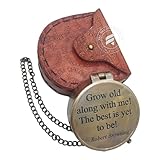 TAL The Antique's Lab Regalo de brújula de aniversario Grow Old Along with Me, regalo romántico para marido o esposa, decoraciones de 50 aniversario de boda, perfecto para él o ella