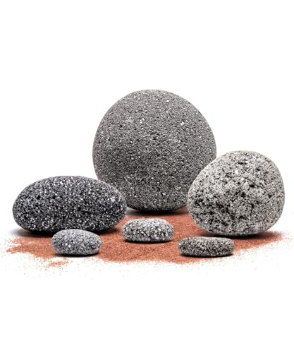 SubstrateSource Natural Aquarium Stones - Porous Charcoal Volcanic Aquascaping Rocks with Small Holes for Betta Fish Tank, Reptile Enclosure, Cichlids, Shrimp, Hermit Crab - Black Star Lava, 5 LB
