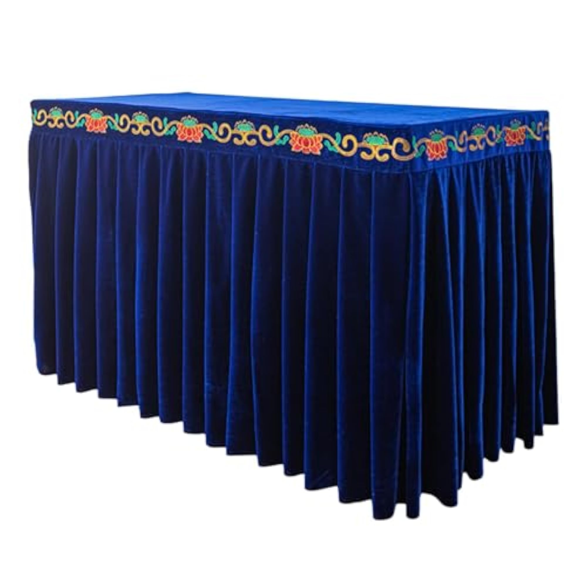 Buddhist Tablecloth with Blue Lotus Design