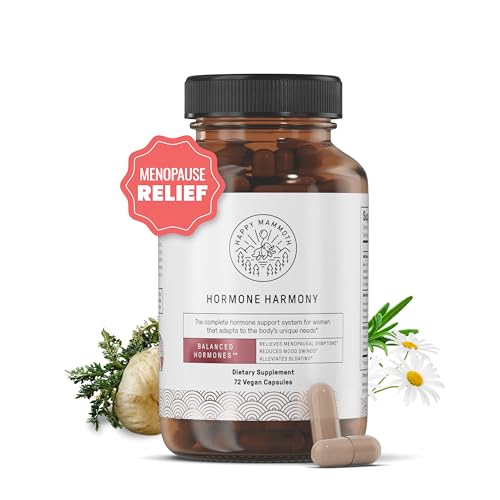 Happy Mammoth **Not Available Hormone Harmony Natural Hormonal Support for Women Relief for Menopause Perimenopause Healthy Hormonal Balance Hot Flashes. 72 Capsules.