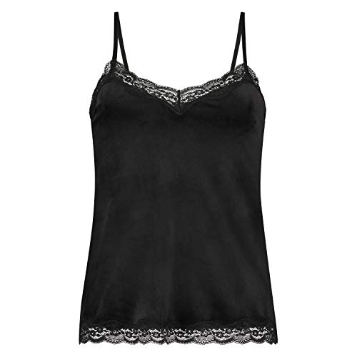 Hunkemöller Cami Top Velours Lace - Black - M