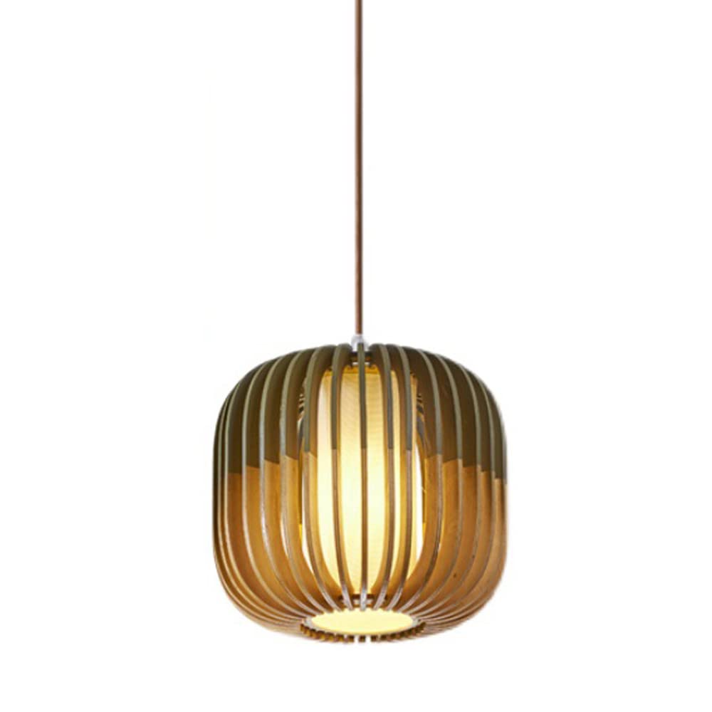SYAXVOM Adjustable Round Wood Pendant Light Wicker Rattan Chandelier Stylish Reading Lamp for Dining Room & Bedroom Decor Bamboo Ceiling Fixture