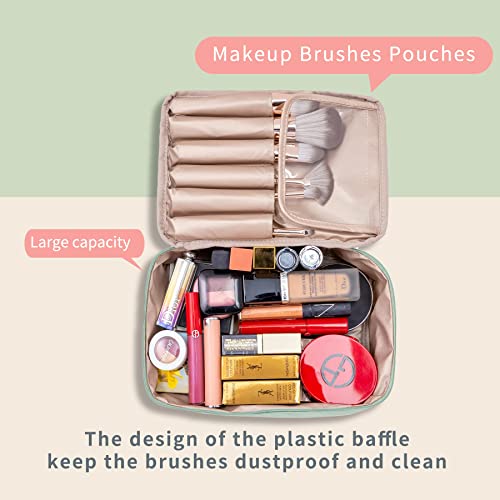 Queboom Travel Makeup Bag Cosmetic Bag Makeup Bag Toiletry Bag Makeup Bags For Women And Girls (Green) #TOP4