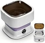 Koeutoze Mini Lavatrice Pieghevole Portatile 10L con Cestello Centrifuga Rimovibile - 3 Modalità Touch, Salvaspazio Senza Collegamento Acqua，Lavatrice da Viaggio per Campeggio, Appartamenti, Dormitori
