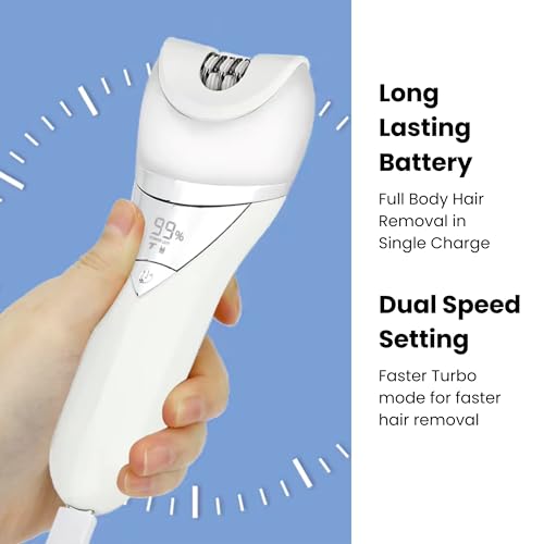 Image of ThePlushCo Epilator for Hair Removal Women, 5-in-1 Hair Removal Trimmer & Shaver for Face, Bikini and Full Body, Wet & Dry Cordless Epilation, IPX6 Waterproof