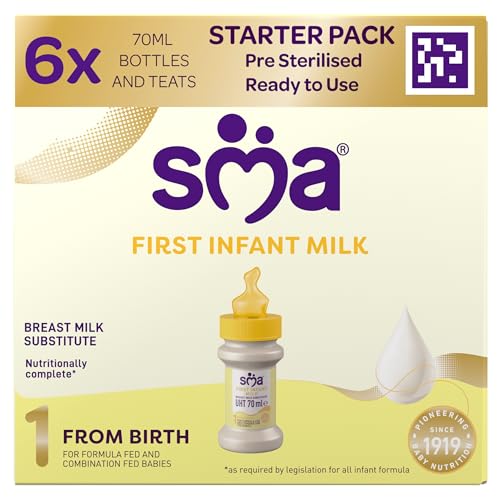SMA PRO First Infant Baby Milk Starter Pack Ready to Drink From Birth (6x70ml)