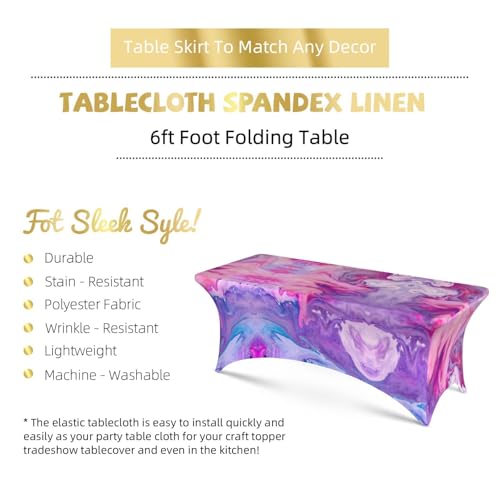 Nappe de table marbrée violette pour décoration de buffet de fête - 6