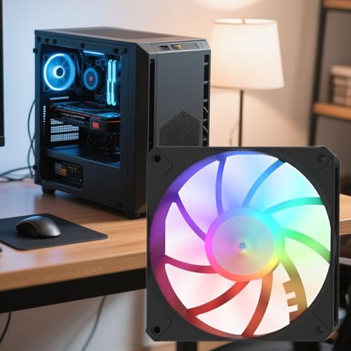 Fans para PC, ventilador de refrigerador de caja de computadora - refrigeradores de radiador de CPU RGB de perfil poco bajo para el lugar de trabajo y la compilación de la PC del juego, herramienta de - imagen 3