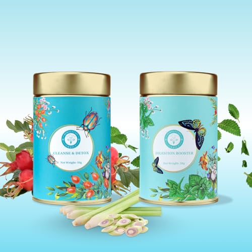 Image of Himalayan Firefly Combo Pure Rosehip And Peppermint Tea Monthly Pack | Floral Loose Leaf Blend | Dried Flowers And Leaves For Aromatic Infusion | Daily Beverage For Home Office | Pack Of 2-100g