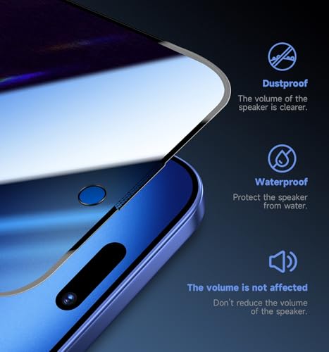 Image of MAGIC JOHN 2 Pack for iPhone 15 /16 6.1 inch Privacy Tempered Glass Screen Protector, Bubble Free, HD Clear, Easy Installation