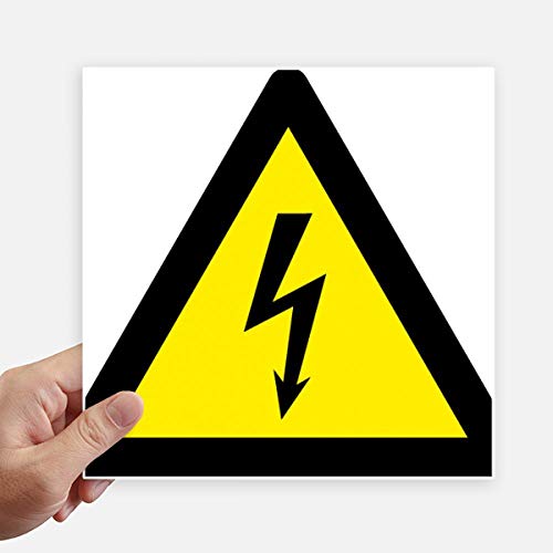 DIYthinker Advertencia portátil Símbolo Negro Amarillo Descarga eléctrica cuadradas y Triangulares Pegatinas...