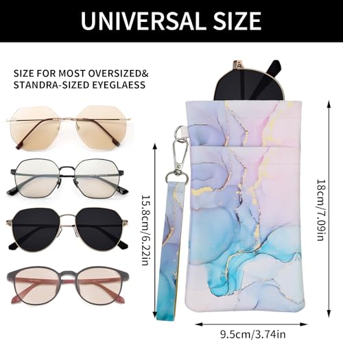 Image of Double Eyeglass Case Soft Dual Glasses Case for Women Men Travel Squeeze Top Sunglasses Cases Eyeglasses Pouch