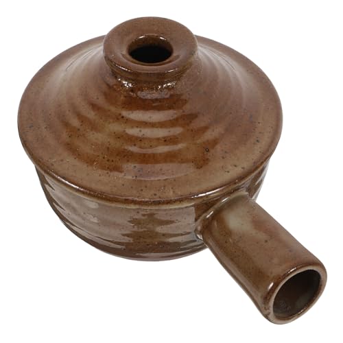 KOCKSHION Ceramic Microwave Cooking Pot with Lid - 1.2L Clay Stewpan for Soup, Rice, and Hot Pot - Essential Kitchen Cookware