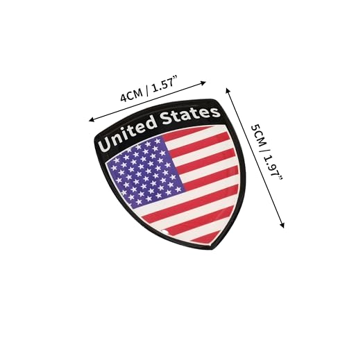Image of PTDecals 4 PCS 4x5CM Soft Flexible Epoxy United States Flag Emblem Sticker Decals for Vehicle Auto Car Motorcycle Helmet Home Decoration (Multicolor)