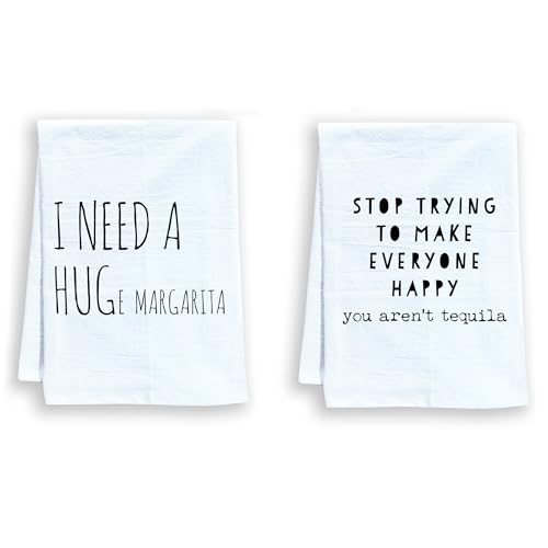 Funny Dish Towels, Set of 2 (I Need a HUGe Margarita & You