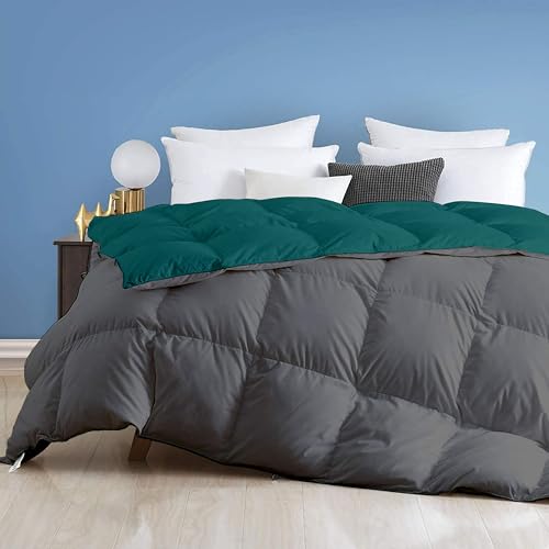Image of Day Care - 400 GSM Hotel Quality-Down Alternative Reversible Comforter (92 inch x 106 inch Inches /228cm x 228cm) - Comforter King Size|Teal /Dark Grey