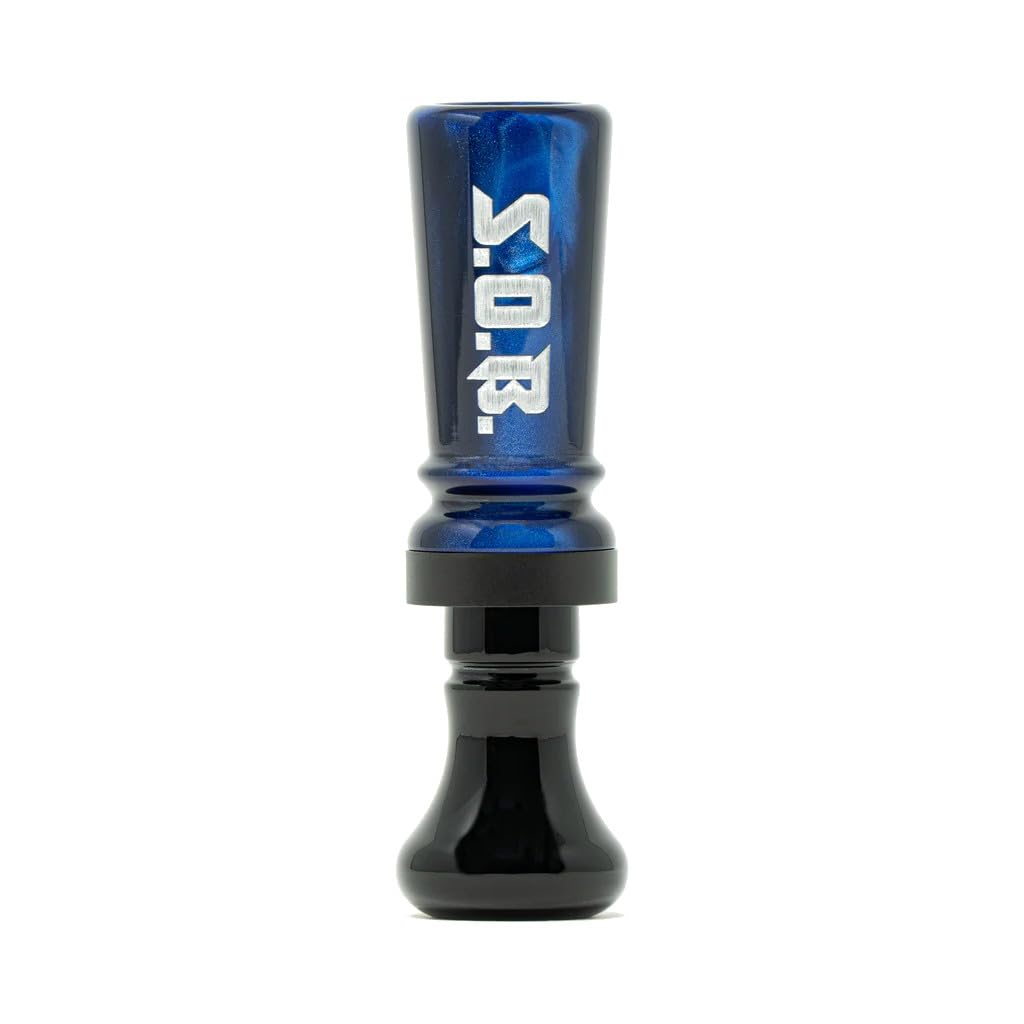 Elite Duck Calls - SOB Son of The Butcher Cutdown Single Reed Acrylic Duck Call (Blue Pearl/Black)