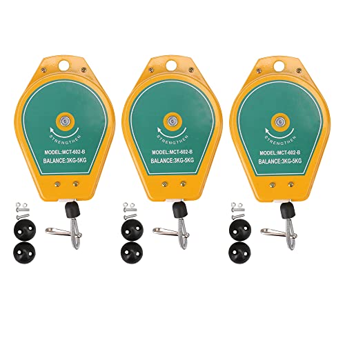 Yibuy 3PCS 3-5kg carga rodamiento retráctil línea colgante equilibrador soporte de herramienta