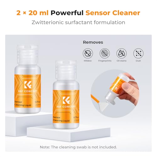 K&F CONCEPT Spray y Set de Cuidado con Limpiador de Microfibra para Objetivos, Limpiador de Objetivos de Cámara No Inflamable y Limpieza para Sensores Digitales - imagen 2