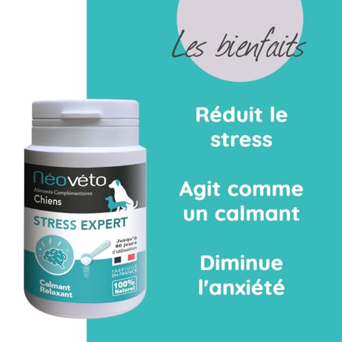 Néovéto Stress Expert, Poudre Contre Le Stress des Chiens, 54g, 90 cuillérées, Actifs agréés par Les Services vétérinaires français – Image 4