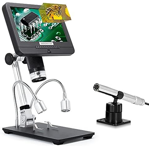 Andonstar Dual Lens USB Handheld Digital Microscope AD206S LCD Screen Video Microscopes Scope with Endoscope for Soldering SMT, SMD,BGA,Coin Collection Magnifier Cover