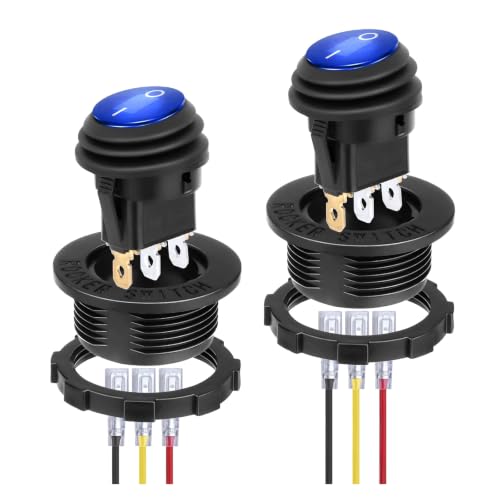 BFXM Round Rocker Switch, Toggle Switch 12V, On Off Switch, SPST 3 Pin