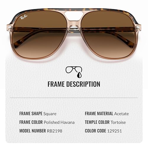 Ray-Ban RB2198 BILL Square Shaped Sunglasses for Men & Women with Official RAYBAN Eyewear Kit3