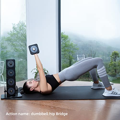 Dht Adjustable Dumbbells Set With Rack, All-Purpose Fitness, Anti-Rolling, For Home, Office, 4-22.8 Lbs, Black,Sold As A Set #TOP4