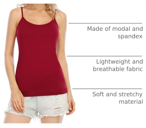 Image of Orrpally Basic Cami Tank Tops Women Lightweight Camisole Stretch Tank Top Adjustable 4-Pack