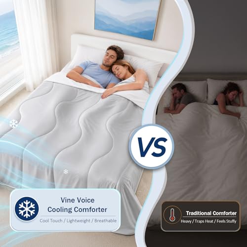 Image of Cooling Comforter for Hot Sleepers, Twin 68x90, Black | Cooling blanket feel, Q-Max >0.4 cool touch, double-sided cooling, Sorona fill, for night sweats, lightweight & breathable