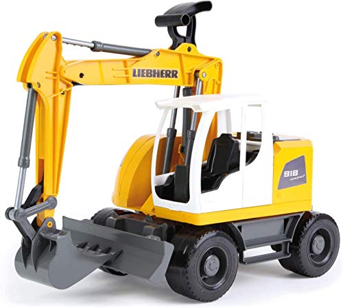 Lena 4611 Worxx Liebherr A918 Compact Litronic, ca. 48 cm, bouwspeelgoed voertuig voor kinderen vanaf 3 jaar, robuuste functionele graafmachine arm en push-Shield