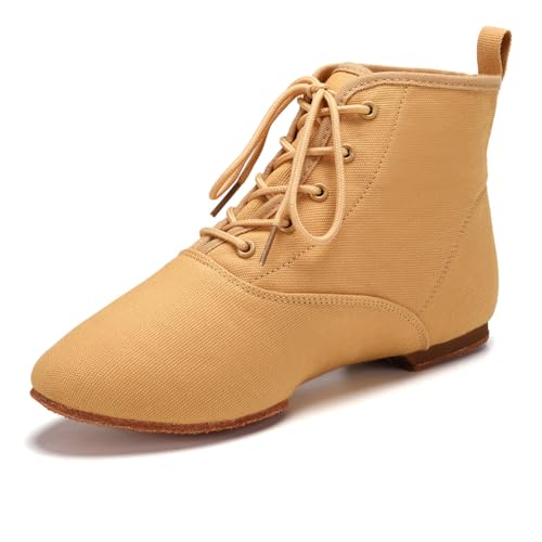 Bottes de danse jazz en cuir souple pour femmes à semelle fendue RY-GB