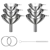 6-Piece Stainless Steel Funnels Set, Spice Funnel for Kitchen Use, Durable Funnels for Transferring Liquids and Powders, Spice Funnel organizing Kitchen Spices, Filling Bottles with Condiments