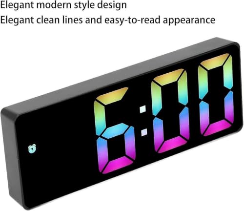 Réveil numérique écran LED multicolore et horloge moderne de bureau - 4