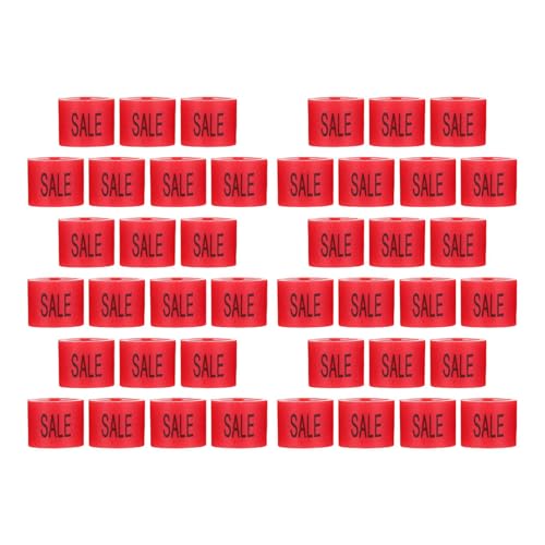 INOOMP Etiquetas para Perchas Ropa 50 Piezas Marcadores de Venta de Plástico Rojo Texto Negro, Marcadores Codificación de Colores para Organización y Clasificación en Armarios, Uso