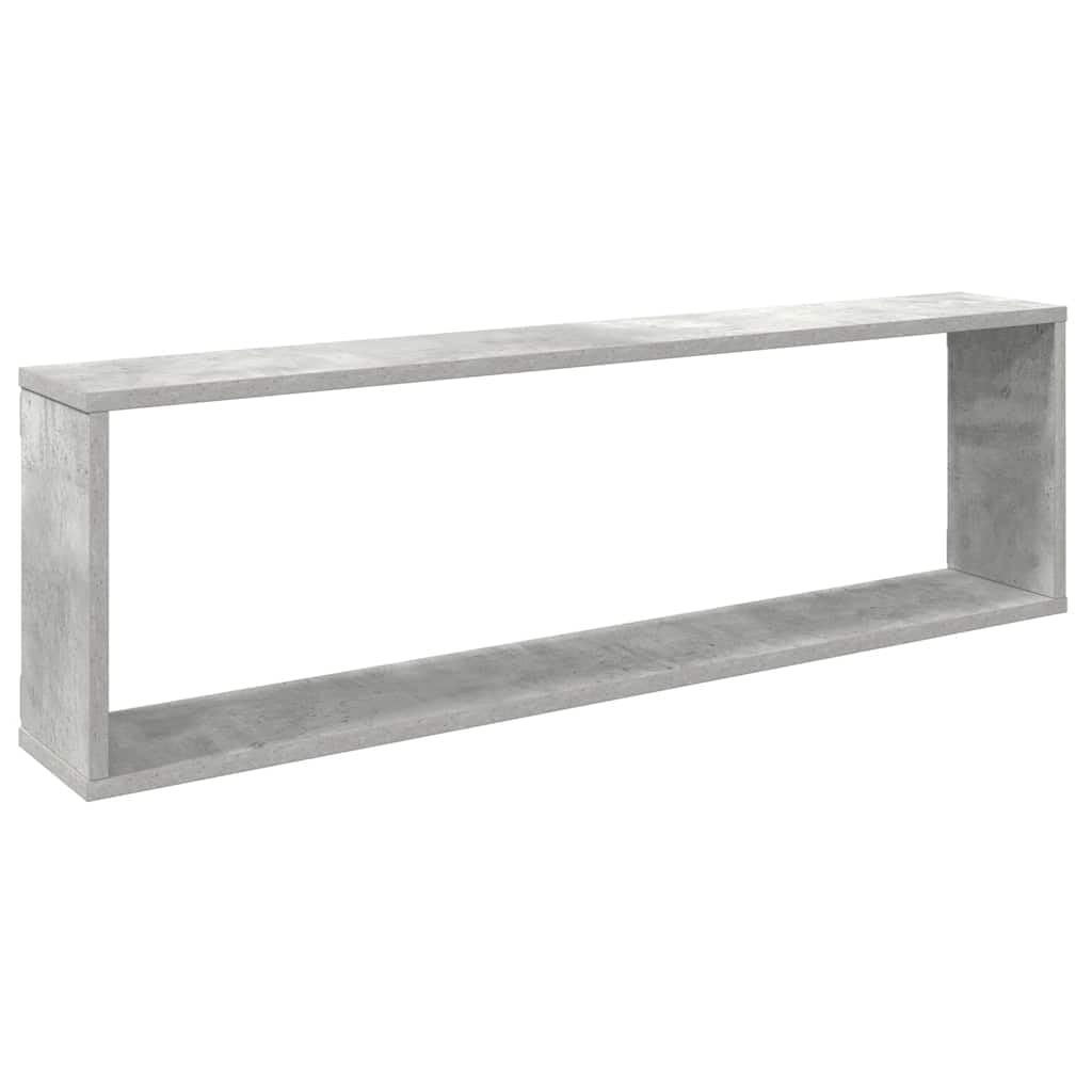 Générique Wandregale, Würfel, 2 Stück, aus Holz, grau, Beton, Wandregal, Design für Bücher, CDs, Blumen, separate Montage oder Set