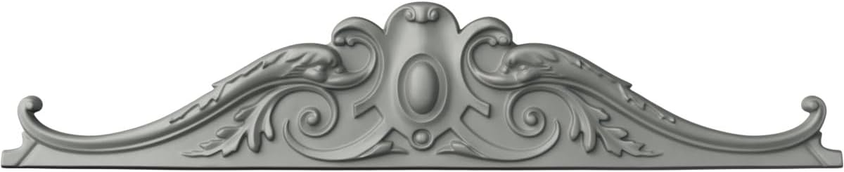 Ekena Millwork 42 3/8"W x 8 3/8"H x 2 1/2"P Kendall Center with Scrolls Onlay