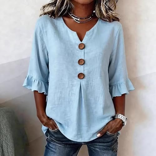 Manches mi-longues fluides chemise coupe ample anti-chaleur