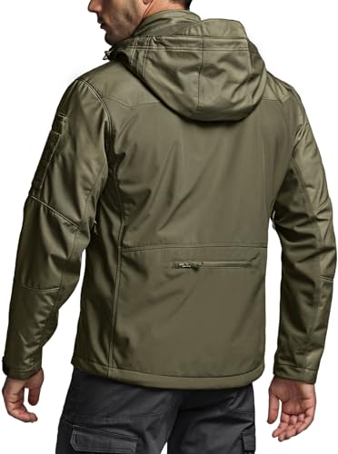 CQR Men's Hooded Tactical Softshell Jacket, Water Resistant Fleece Lined Hoodie, Winter Outdoor Hunting Hiking Rain Wind2