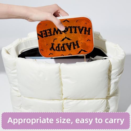 Boîte de rangement portable en velours orange : cadeau de bijoux idéal - 5