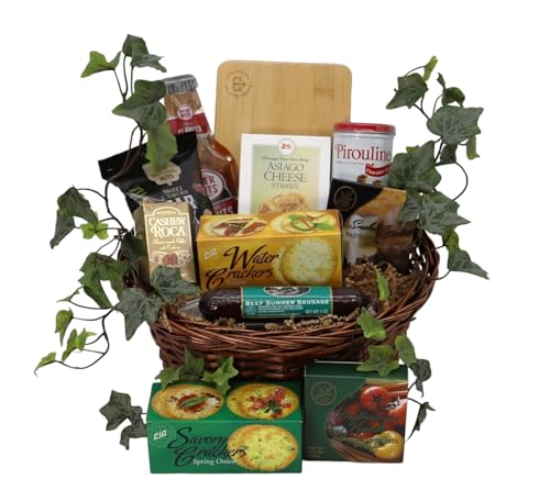 Gift Basket Village: Festive Favorites Large - Crackers, Roca, Cheese,