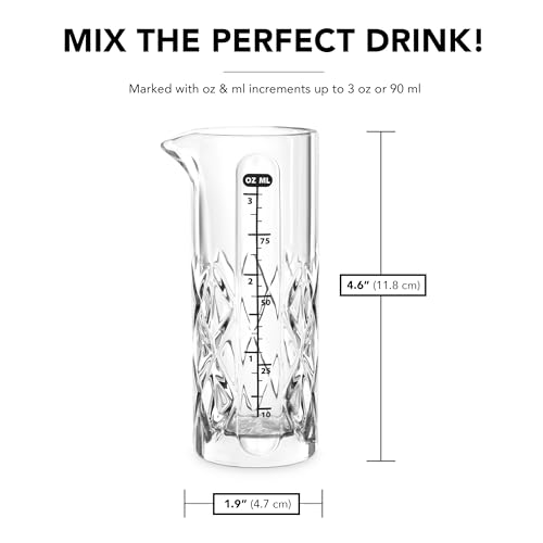 Vaso medidor de cóctel Final Touch tallado en cristal Yarai doble de 100 ml 4