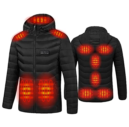 Anniou Electric Heated Jacket Adjustable Temp USB Heated Coat Winter Hooded Jacket Men Women